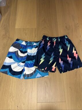 Tea Collection Boys Blue Wave & Lightning Swim Trunks